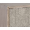 Sunpan Aniston Sideboard - Large In White Ceruze - Shagreen Leather - Close-Up Edge