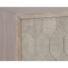 Sunpan Aniston Sideboard - Large In White Ceruze - Shagreen Leather - Close-Up Edge