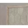 Sunpan Aniston Sideboard - Large In White Ceruze - Shagreen Leather - Close-Up Edge - Sunpan Aniston Sideboard - Large In White Ceruze - Shagreen Leather - Close-Up Edge
