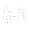Sunpan Cybil Lounge Chair in Polo Club Kohl Grey - Dimensions