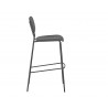 SUNPAN Cullen Barstool - Polo Club Kohl Grey/Polo Club Stone, Side Angle