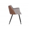 Griffin Dining Armchair - November Grey / Bravo Cognac- Side Angle