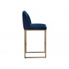 Nevin Counter Stool - Sapphire Blue - Side Angle