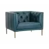 Westin Armchair - Vintage Peacock Leather - Angled View - Westin Armchair - Vintage Peacock Leather - Angled View