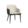 Hagan Dining Armchair - Dillon Cream / Dillon Black - Angled View