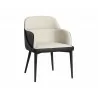 Hagan Dining Armchair - Dillon Cream / Dillon Black - Angled View - Hagan Dining Armchair - Dillon Cream / Dillon Black - Angled View