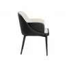 Hagan Dining Armchair - Dillon Cream / Dillon Black - Side Angle - Hagan Dining Armchair - Dillon Cream / Dillon Black - Side Angle