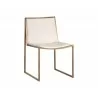 Blair Dining Chair - Antique Brass - Castillo Cream - Angled - Blair Dining Chair - Antique Brass - Castillo Cream - Angled