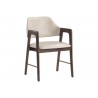 Sunpan Milton Dining Armchair - Bravo Cream/Leo Olive/ Polo Club Stone - Front Side View