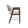 Sunpan Milton Dining Armchair - Bravo Cream/Leo Olive/ Polo Club Stone - Side Angle