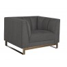 Parker Armchair - Zenith Graphite Grey - Angled View