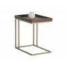 Arden C-shaped End Table - Gold - Raw Umber - with Decor - Arden C-shaped End Table - Gold - Raw Umber - with Decor
