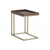Arden C-shaped End Table - Gold - Raw Umber - Front Side Angle