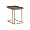 Arden C-shaped End Table - Gold - Raw Umber - Back Side Angle