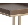 Arden C-shaped End Table - Gold - Raw Umber - Closeup Side Angle