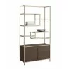 Stamos Bookcase - Gold - Raw Umber - Angled with Decor - Stamos Bookcase - Gold - Raw Umber - Angled with Decor