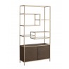 Stamos Bookcase - Gold - Raw Umber - Angled View