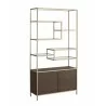 Stamos Bookcase - Gold - Raw Umber - Angled View - Stamos Bookcase - Gold - Raw Umber - Angled View