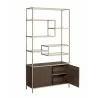 Stamos Bookcase - Gold - Raw Umber - One Drawer Opened - Stamos Bookcase - Gold - Raw Umber - One Drawer Opened
