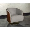 Sunpan Arnelle Swivel Lounge Chair in Polo Club Stone - Lifestyle