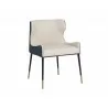 Gianni Dining Chair - Dillon Cream / Dillon Thunder - Angled View - Gianni Dining Chair - Dillon Cream / Dillon Thunder - Angled View