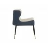 Gianni Dining Chair - Dillon Cream / Dillon Thunder - Side Angle - Gianni Dining Chair - Dillon Cream / Dillon Thunder - Side Angle