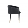 Asher Dining Armchair - Abbington Black / Napa Black - Side Angled