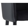 Asher Dining Armchair - Abbington Black / Napa Black - Seat Arm Close-up