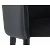 Asher Dining Armchair - Abbington Black / Napa Black - Seat Arm Close-up - Asher Dining Armchair - Abbington Black / Napa Black - Seat Arm Close-up