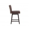 Vintage Swivel Counter Stool - Havana Dark Brown - Side Angle