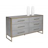 Sunpan Venice Dresser in Shagreen Leather - Angled View