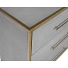 Sunpan Venice Dresser in Shagreen Leather - Top Angle Detail