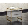  Sunpan Venice Nightstand - Shagreen Leather - Lifestyle