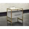  Sunpan Venice Nightstand - Shagreen Leather - Lifestyle -  Sunpan Venice Nightstand - Shagreen Leather - Lifestyle