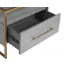  Sunpan Venice Nightstand - Shagreen Leather - Drawer Close-Up