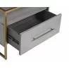  Sunpan Venice Nightstand - Shagreen Leather - Drawer Close-Up -  Sunpan Venice Nightstand - Shagreen Leather - Drawer Close-Up