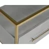  Sunpan Venice Nightstand - Shagreen Leather - Edge Close-Up -  Sunpan Venice Nightstand - Shagreen Leather - Edge Close-Up