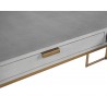 Sunpan Jiro Desk - Shagreen Leather - Drawer Close-Up