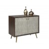 Aniston Sideboard - Small - Dark Mango - Shagreen Leather - Angled With Decor