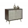Aniston Sideboard - Small - Dark Mango - Shagreen Leather - Angled With Decor - Aniston Sideboard - Small - Dark Mango - Shagreen Leather - Angled With Decor
