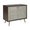Aniston Sideboard - Small - Dark Mango - Shagreen Leather - Angled View
