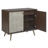 Aniston Sideboard - Small - Dark Mango - Shagreen Leather - Drawer Opened