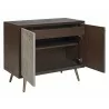 Aniston Sideboard - Small - Dark Mango - Shagreen Leather - Both Drawers Opened - Aniston Sideboard - Small - Dark Mango - Shagreen Leather - Both Drawers Opened