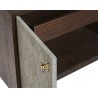 Aniston Sideboard - Small - Dark Mango - Shagreen Leather - Drawer Top Angle