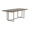 Jade Dining Table - Antique Silver - Ash Grey - 79" - Angled