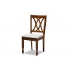 Augustine Modern and Contemporary Grey Fabric Upholstered and Walnut Brown Finish - Dining Chair