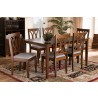 Augustine Modern and Contemporary Grey Fabric Upholstered and Walnut Brown Finish - Lifestyle 1