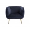 Amara Lounge Chair in Abbington Navy - Front