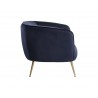 Amara Lounge Chair in Abbington Navy - Side View