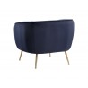 Amara Lounge Chair in Abbington Navy - Back Angled